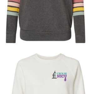 MV Sport Women's Striped Sleeves Crewneck Sweatshirt