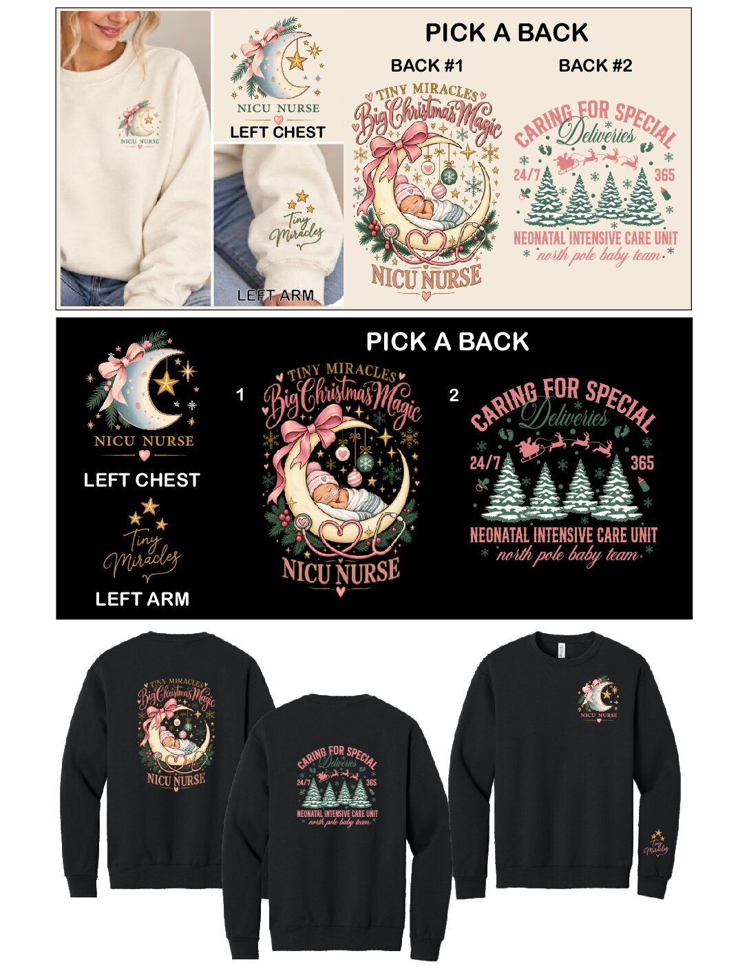 "NICU NURSE MOON" Crewneck Sweatshirt